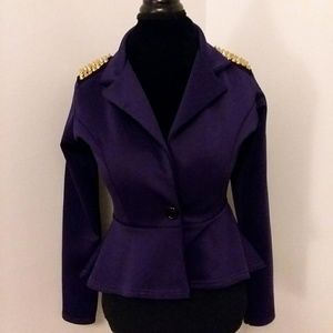 Gold Studded Royal Purple Blazer